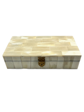 BONE BOX WHITE 3x6 WITH GREEN VELVET LINING
