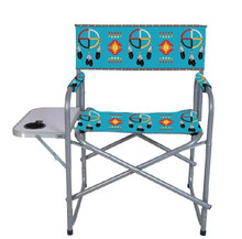 DIRECTOR CHAIR SHORT MEDICINE WHEEL WITH TABLE TURQUOISE