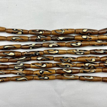 MUD BONE HALF MOON #4 1" 16PCS/STRAND - Western Varieties