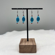 DANGLE EARRINGS INDIGENOUS MADE TURQUOISE BEADS ASST