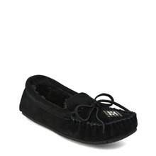 CANOE LINED BLACK LADIES 05 SUEDE MOCCASIN