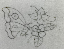 BEADING STENCIL PATTERN LARGE BUTTERFLY & FLOWERS - STYLE 4