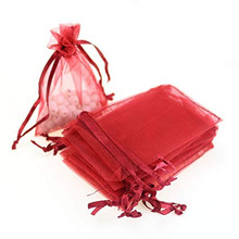 GIFT BAG CHRISTMAS RED ORGANZA LOOT BAGS 6.5" X 9.5"