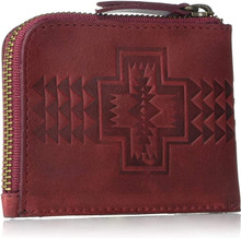 WALLET LEATHER ZIPPER RED PENDLETON