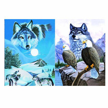 3D PICTURE 11.5"x15.5" WOLF & EAGLES