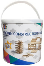 WOODEN CONSTRUCTION CUBES 100PC