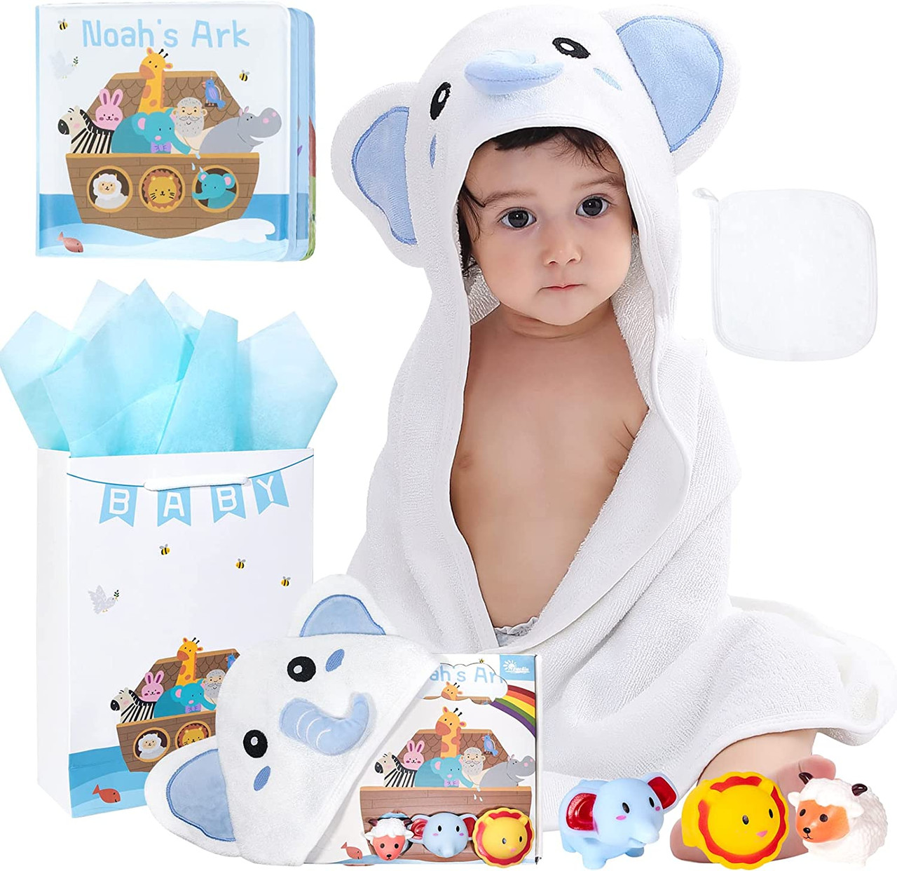NOAH'S ARK BABY BOY BATH GIFT SET