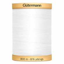 Thread Cotton 50wt 800m White #709 Gutermann