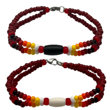 Bracelet With fire Colors Indigenous Made - Burgundy