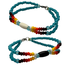 Bracelet With fire Colors Indigenous Made - Turquoise