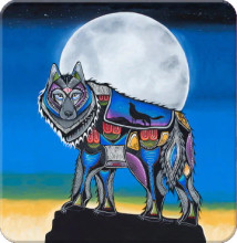 Coasters 4pc Artists "Wolf" By Jessica Somers