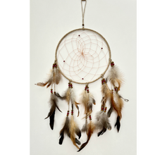 DREAM CATCHER 9" JUTE WRAPPING W FEATHERS