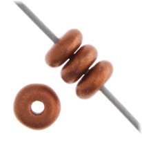 GLASS SPACER BEAD MET.COPPER ROUND 4mm 3 X 8"