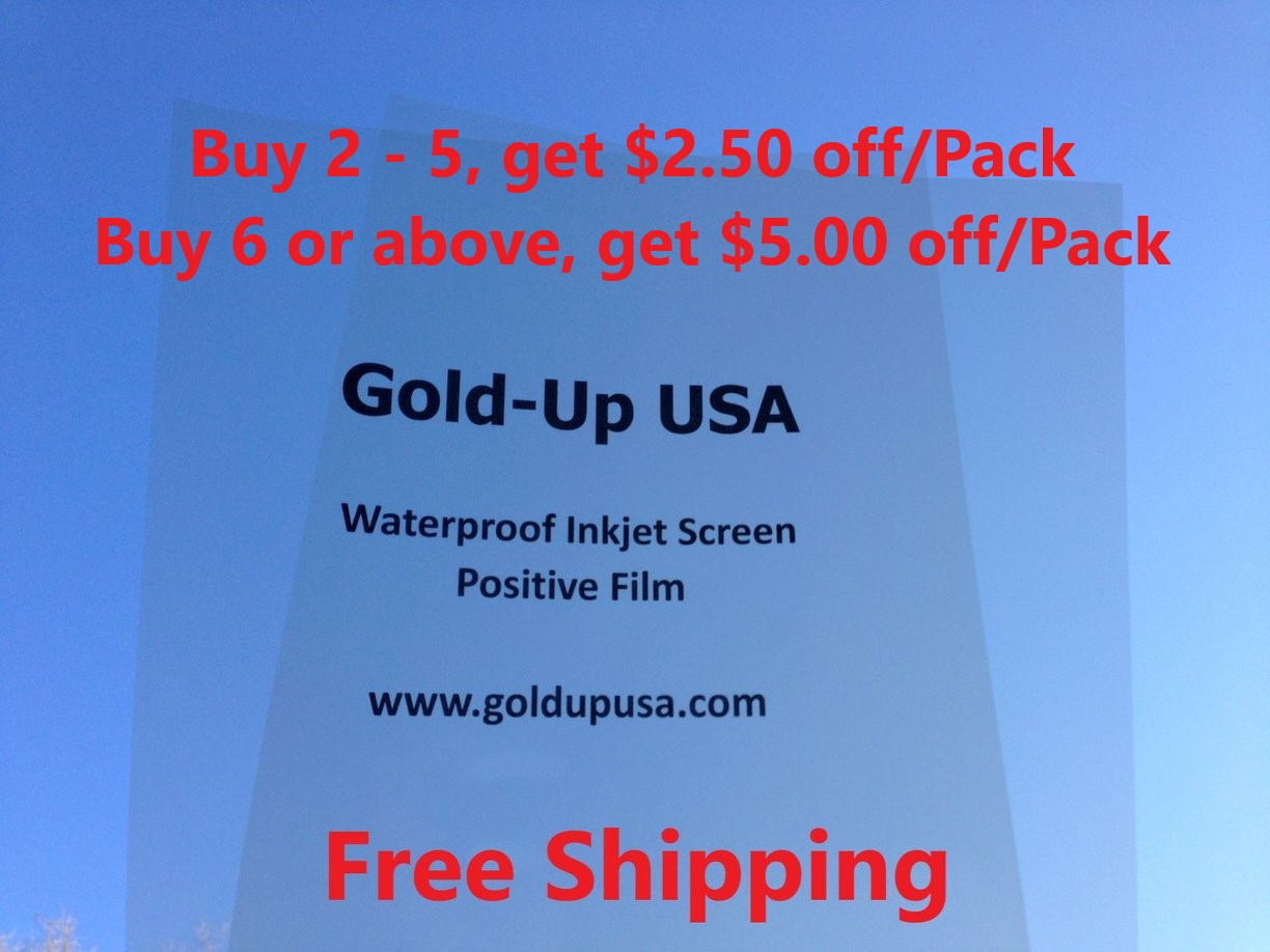 1 Pack 11 x 17 Inch Waterproof Inkjet Transparency Film for Silk Screen Printing 100 Sheets