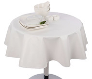 Round Vinyl Tablecloth White