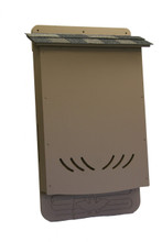 Bat house shown with shingles.  Shingles are not included nor installed with this product.

We are in the process of updating our pictures.