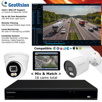 Geovision 16ch+ 16 Cam HD CCTV AI Security Camera System 