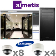 Aimetis Samsung AS1-IP-SYSTEM 12ch Megapixel Dome IP Security Camera System