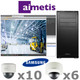 Aimetis Samsung AS2-IP-SYSTEM complete 16ch Megapixel HD Dome IP Security Camera System package.