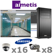 Aimetis Samsung AS3-IP-SYSTEM is a complete 24ch  Megapixel HD IP Security Camera System