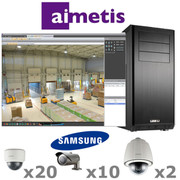 Aimetis Samsung AS4-IP-SYSTEM 32ch 3 Megapixel/1080P HD IP Security Camera System complete package.