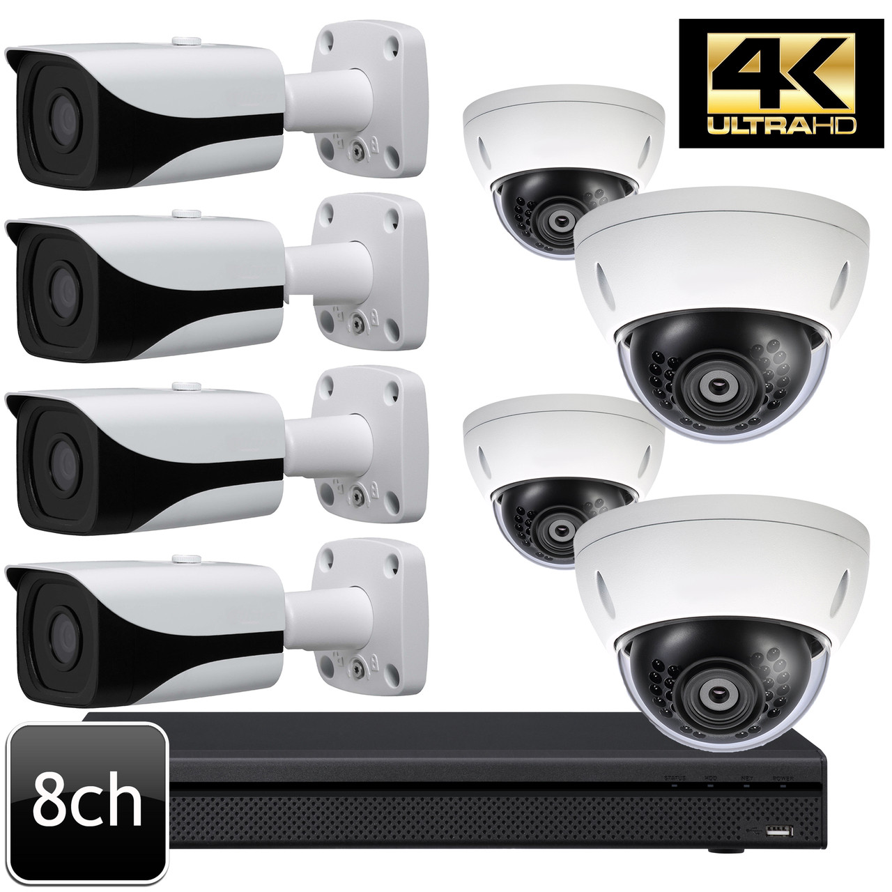 Details about   Dahua OEM 8 Channel H.265+HD 4K DVR 8x 1080P IR Camera Security System w/1TB HDD 
