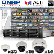 QNAP ACTi 56 channel 5 Megapixel IR Dome IP Security Camera System