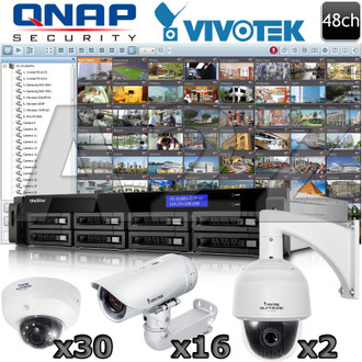 QNAP Vivotek 48 channel Megapixel HD IP Security Camera System