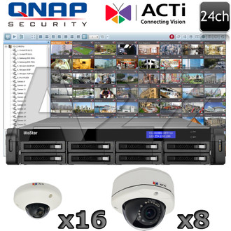 QNAP ACTI QA14 24ch 5 Megapixel Dome IP Camera system