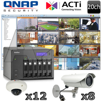 QNAP ACTi QA11 20ch Megapixel IP Security Camera System