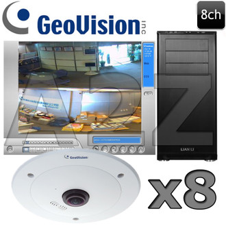 Geovision 8ch 4 MegaPixel 360 Fisheye IP Security Camera System GV9