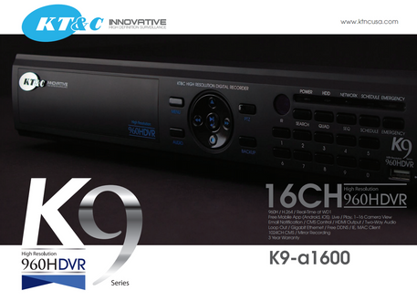 KTNC K9-A900 9 channel 960H DVR System