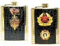 Authentic Russian Flask Stainless Steel W Soviet Pins