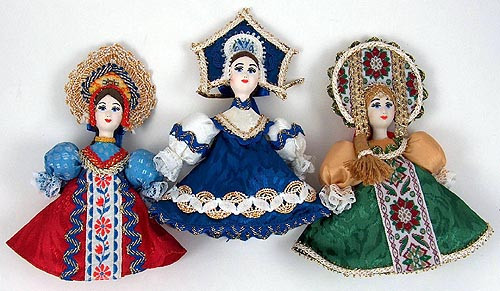 Beautiful Russian Doll ~ Christmas Ornament ~ NEW ~ N/R 