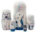 Polar Bear - Set of 5 Dolls | Alaska Theme Matryoshka Nesting Doll
