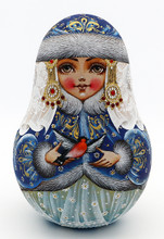 Snow Maiden with Little Bird - Blue Coat