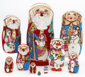 Santa with Happy Snowman Family | Matryoshka / Nevalashka Doll