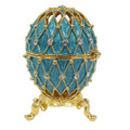 Egg Box with Grid - Blue | Faberge Style Egg