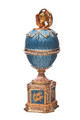 Egg "Chauntecleer" with Rooster Blue | Faberge Style Egg