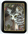 Kitten and Dandelion | Fedoskino Lacquer Box