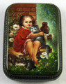 Girl with Cats | Russian Lacquer Box