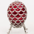 Pine Cone w/ Elephant Surprise Red Faberge Style Egg