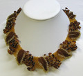 Cognac Amber Necklace with Leaves | Baltic Amber