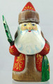 Small Carved Santa and Tree - Red | Grandfather Frost / Russian Santa Claus