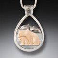 Bear with Cub Pendant - Fossilized Mammoth Ivory
