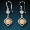 Rainbow Moonstone Earrings - Fossilized Mammoth Ivory - SOLD