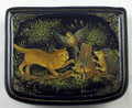 Cat and Hedgehog | Palekh Lacquer Box