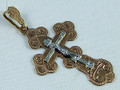 Elegant Russian Orthodox Crucifix 585 (14k) Rose and White Gold