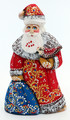 Carved Santa with Little Bird | Grandfather Frost / Russian Santa Claus