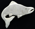 Salmon - Moose Antler Carving | Alaska Whalebone / Fur Mask